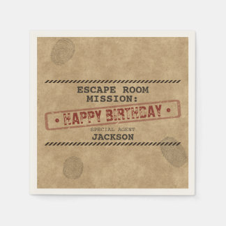 Escape Room Birthday Party Mystery Custom Vintage Napkins