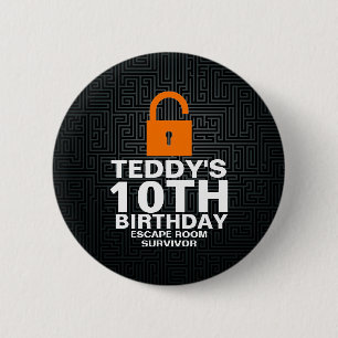 Escape Room Birthday Party Mystery Party Favor Button