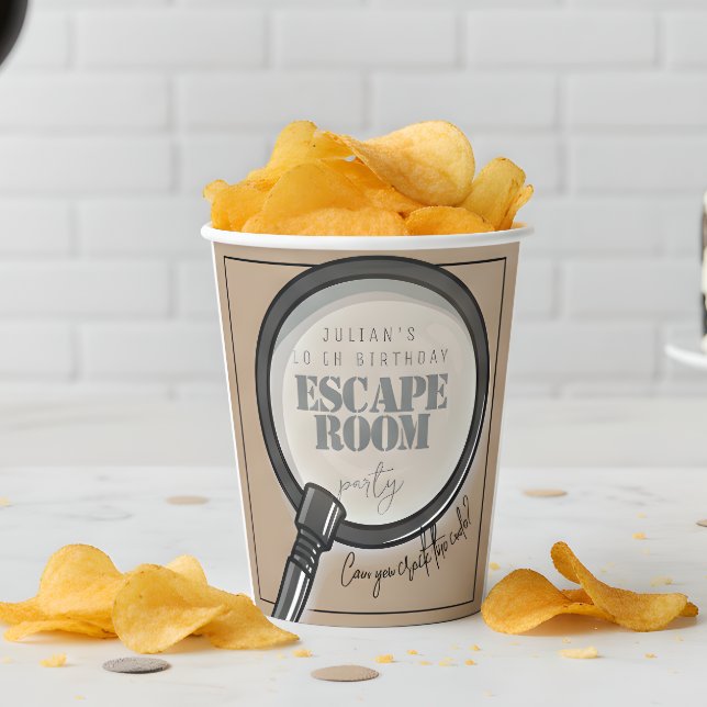 Escape room birthday party paper cups (Creator Uploaded)