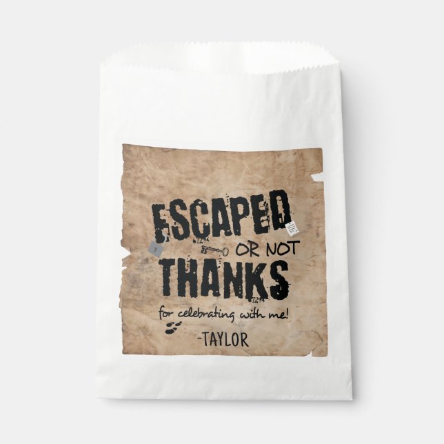Escape Room Birthday Party Thank You Favor Bag (Front)