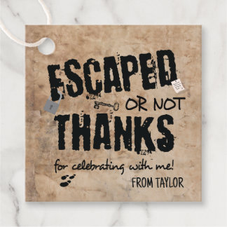Escape Room Birthday Party Thank You Favor Tags
