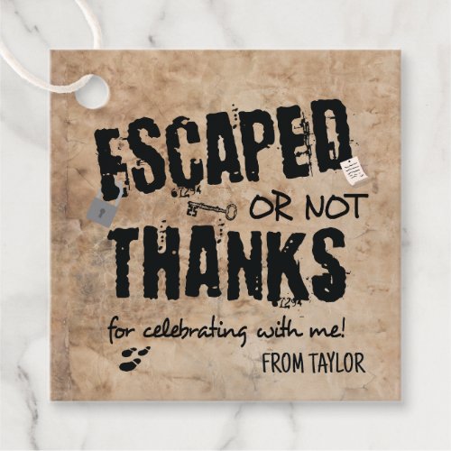 Escape Room Birthday Party Thank You Favor Tags