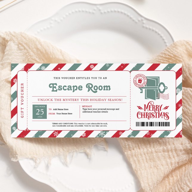 Escape Room Christmas Gift Voucher Invitation (Creator Uploaded)