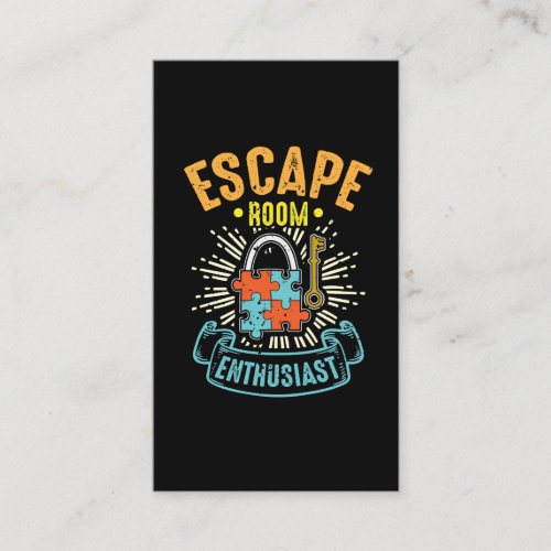 Escape Room Enthusiast Puzzle Game Adventure Business Card