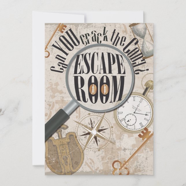 Escape Room Game Personalized Birthday Party Invitation (Front)