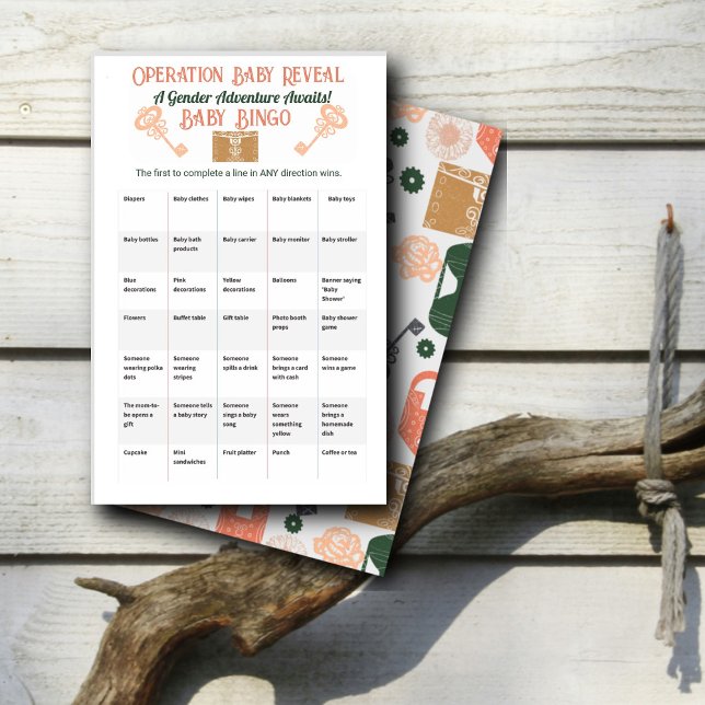 Escape Room Gender Reveal Baby Bingo Flyer (Creator Uploaded)