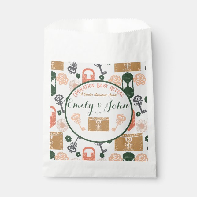 Escape Room Gender Reveal Baby Shower Favor Bag (Front)
