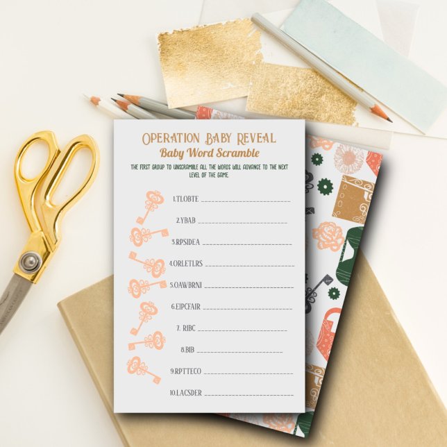 Escape Room Gender Reveal Word Scramble (Creator Uploaded)