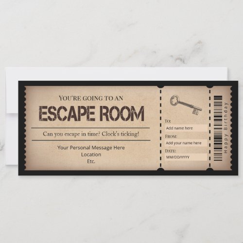 Escape Room Gift Ticket Voucher Template