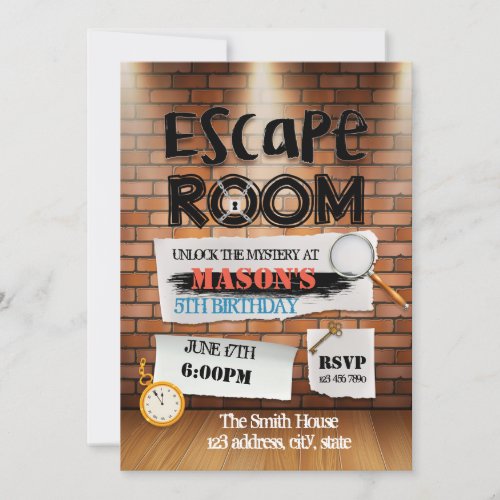 Escape Room invitation
