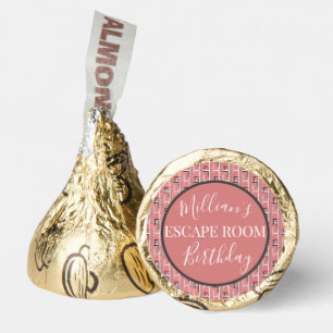 Escape Room Keys Birthday Party Personalized Pink Hershey®'s Kisses®
