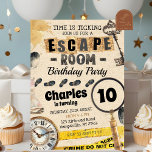 Escape Room Kids Birthday Invitation<br><div class="desc">Escape Room Kids Birthday Party,  Time is Ticking Birthday Invitation,  Mystery Kids birthday Party Invitation</div>