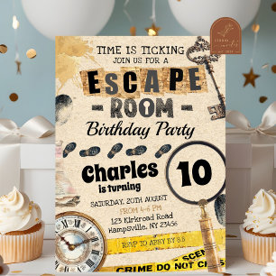 Escape Room Kids Birthday Invitation