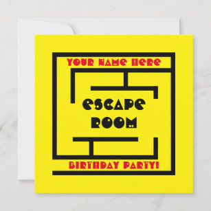 Escape Room labyrinth Birthday party invitations