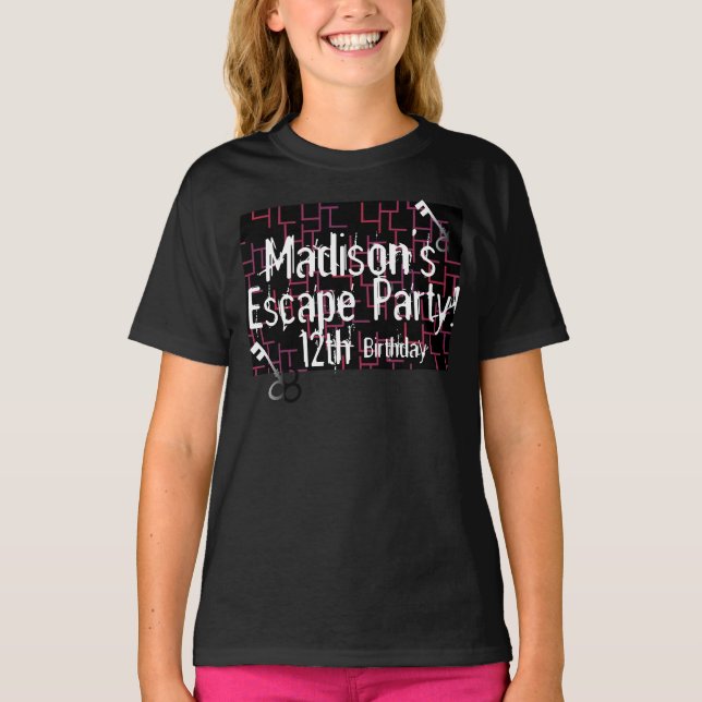 Escape Room Maze Birthday Party  T-Shirt (Front)