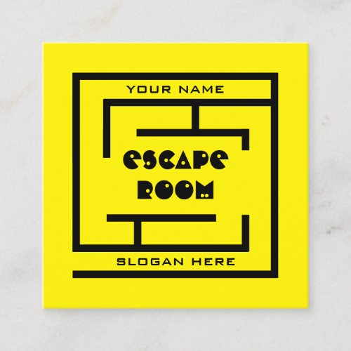 Escape room maze game business card template
