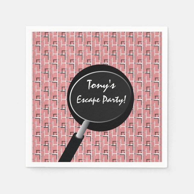 Escape Room Maze Mystery Girl's Party Supplies Napkins (Front)