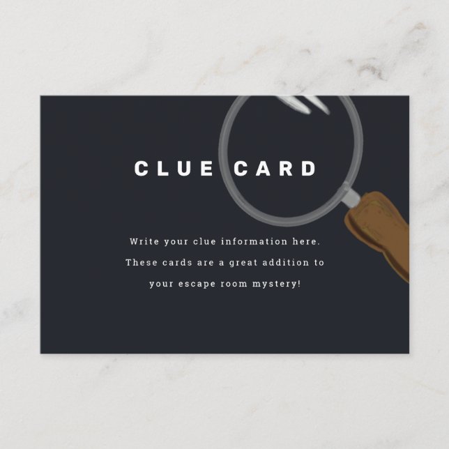 Escape Room Party Clue Card (Front)
