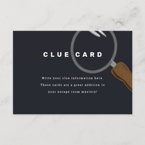 Escape Room Party Clue Card