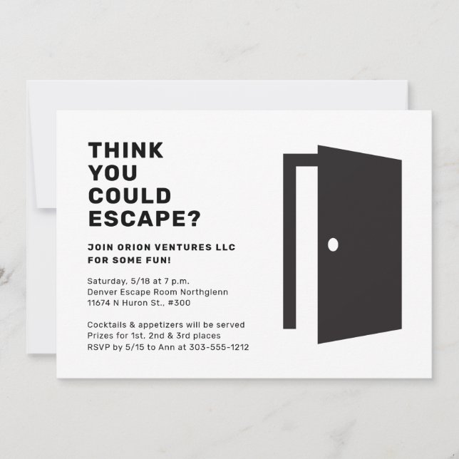 Escape Room Party Invitation (Front)
