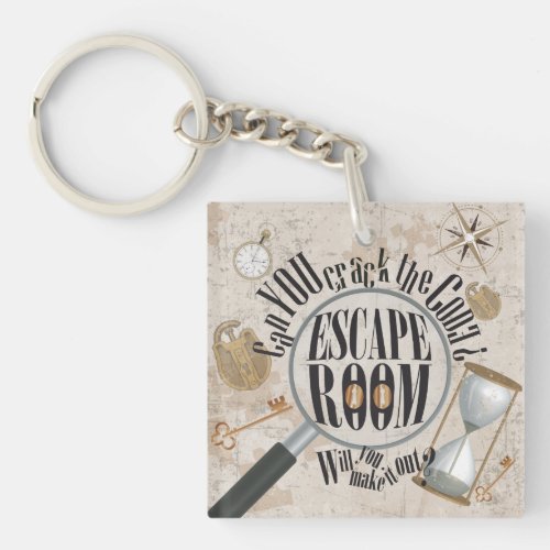 Escape Room Party Puzzle Clue Keychain