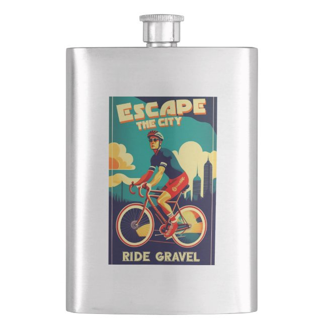 Escape The City Ride Gravel Cycling Flask (Front)