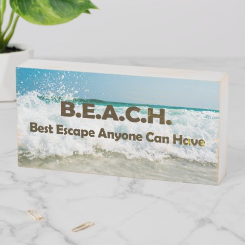 Escape to the Beach Wooden Box Sign