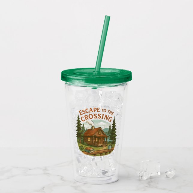 ESCAPE TO THE CROSSING Maggie Sullivan Cozy Cabin Acrylic Tumbler (Back Ice)