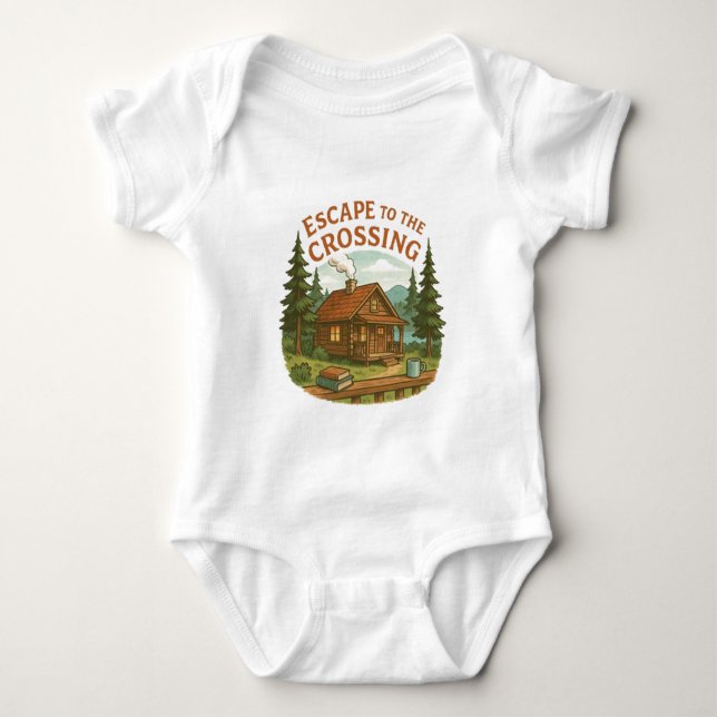 ESCAPE TO THE CROSSING Maggie Sullivan Cozy Cabin Baby Bodysuit (Front)