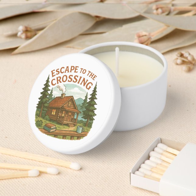 ESCAPE TO THE CROSSING Maggie Sullivan Cozy Cabin Mini Candle Favors (Insitu)