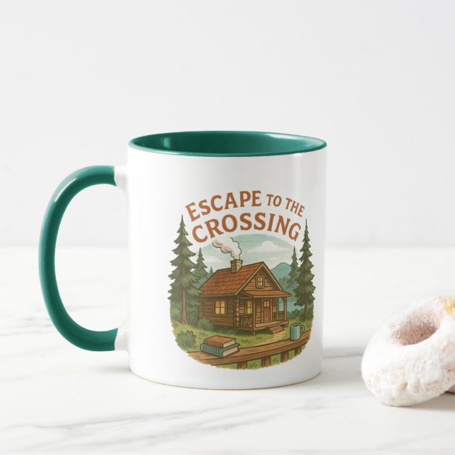 ESCAPE TO THE CROSSING Maggie Sullivan Cozy Cabin Mug (With Donut)