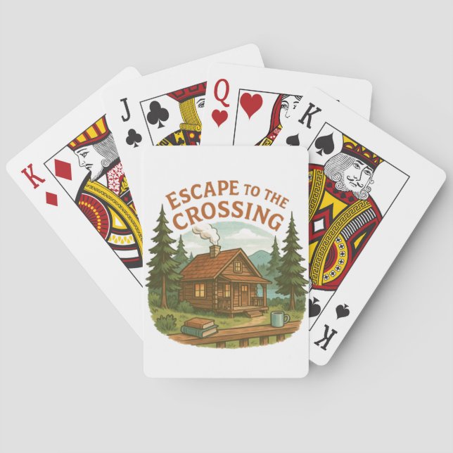 ESCAPE TO THE CROSSING Maggie Sullivan Cozy Cabin Poker Cards (Back)