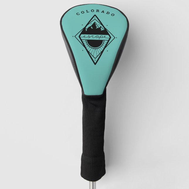 Escape to the Mountains Golf Head Cover Teal (Front)