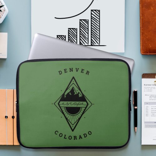 Escape to the Mountains Laptop Sleeve Green