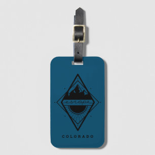 Escape to the Mountains Luggage Tag Blue
