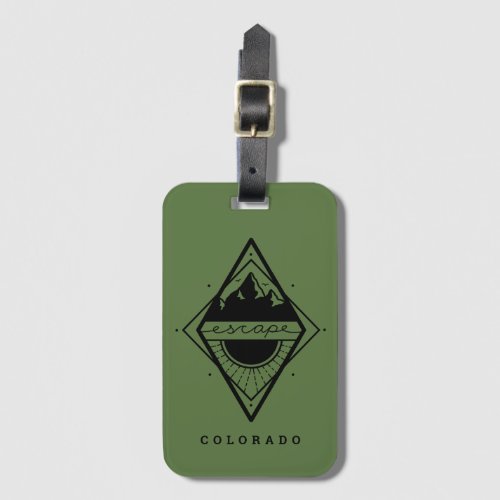 Escape to the Mountains Luggage Tag Green