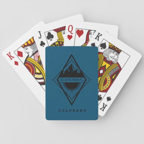 Escape to the Mountains Playing Cards Blue