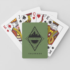 Escape to the Mountains Playing Cards Green