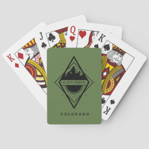 Escape to the Mountains Playing Cards Green