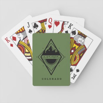 Escape To The Mountains Playing Cards Green by JanelleWourmsDesign at Zazzle