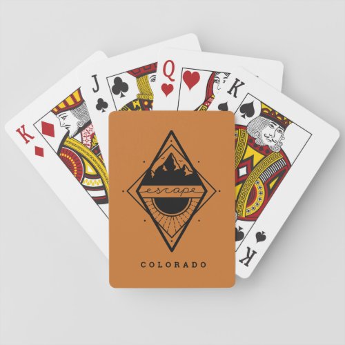 Escape to the Mountains Playing Cards Orange