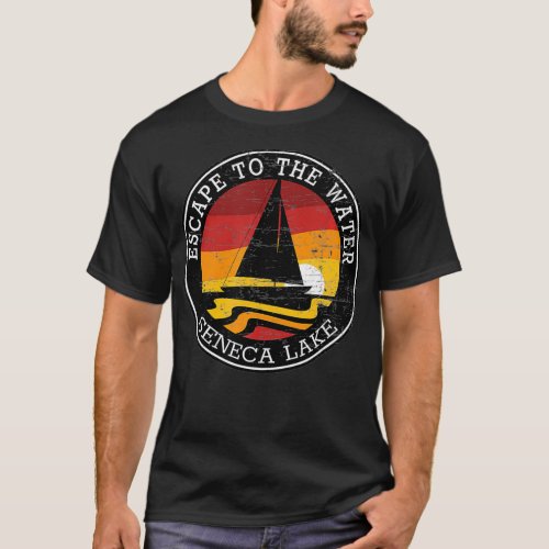 Escape To The Water Seneca Lake New York Sailing R T_Shirt