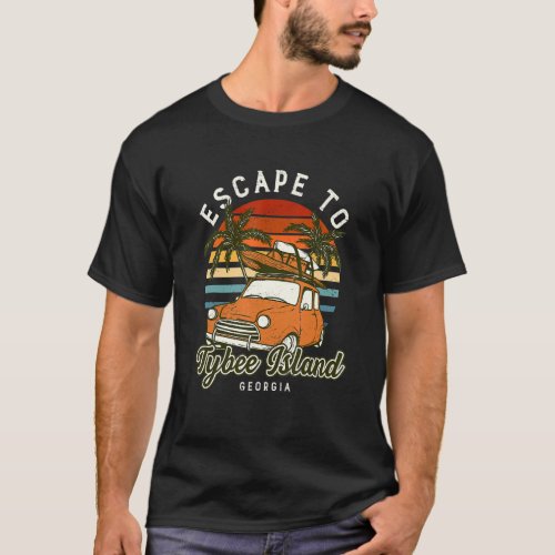 Escape To Tybee Island Beach Georgia Ocean Ga Summ T_Shirt