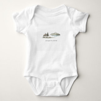 Escape & Unwind – Minimalist White Hoodie Baby Bodysuit