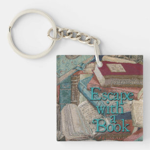 Escape With A Book Double-Sided Key Chain