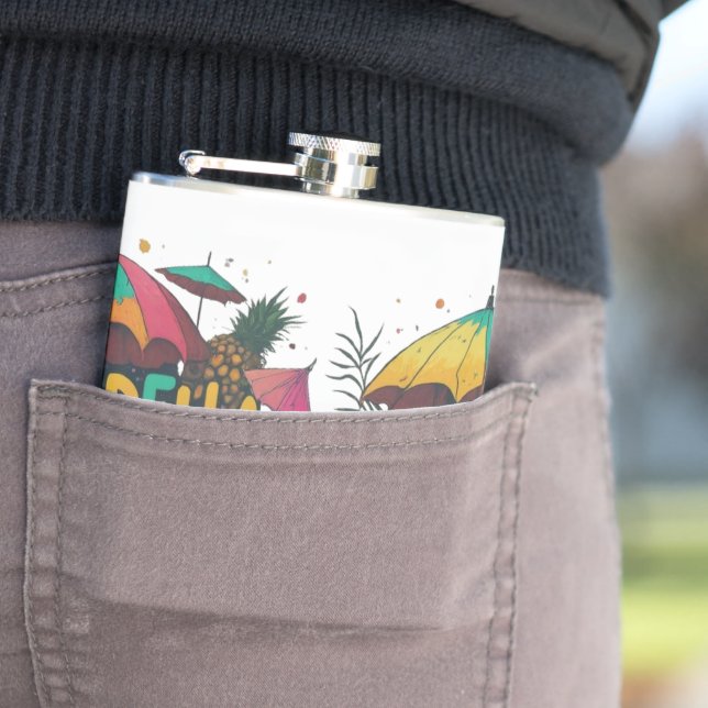 Escape with a Sip: Umbrella Drinks Flask (In Situ)