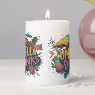 Escape with a Sip: Umbrella Drinks Pillar Candle