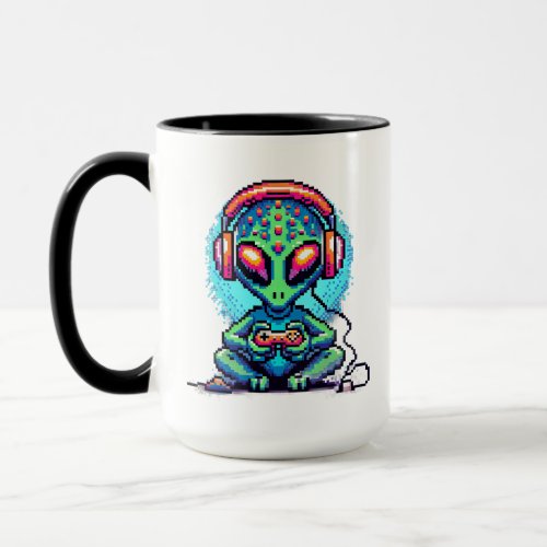 Escape Your World  Pixel Art Alien Mug