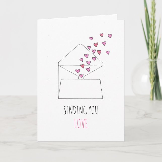 Escaping Hearts Valentine's Day Folding Card (Front)