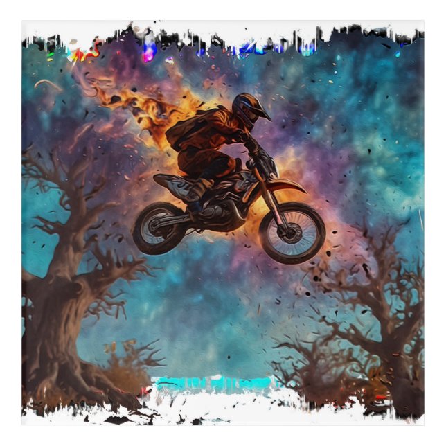 Escaping The Fire - Dirt-bike Rider Acrylic Print (Front)